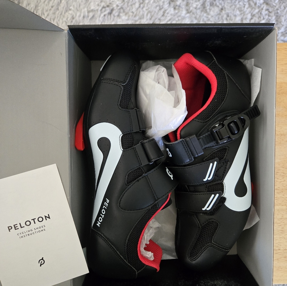 NIB, Peloton Black and Red Cycling Shoes